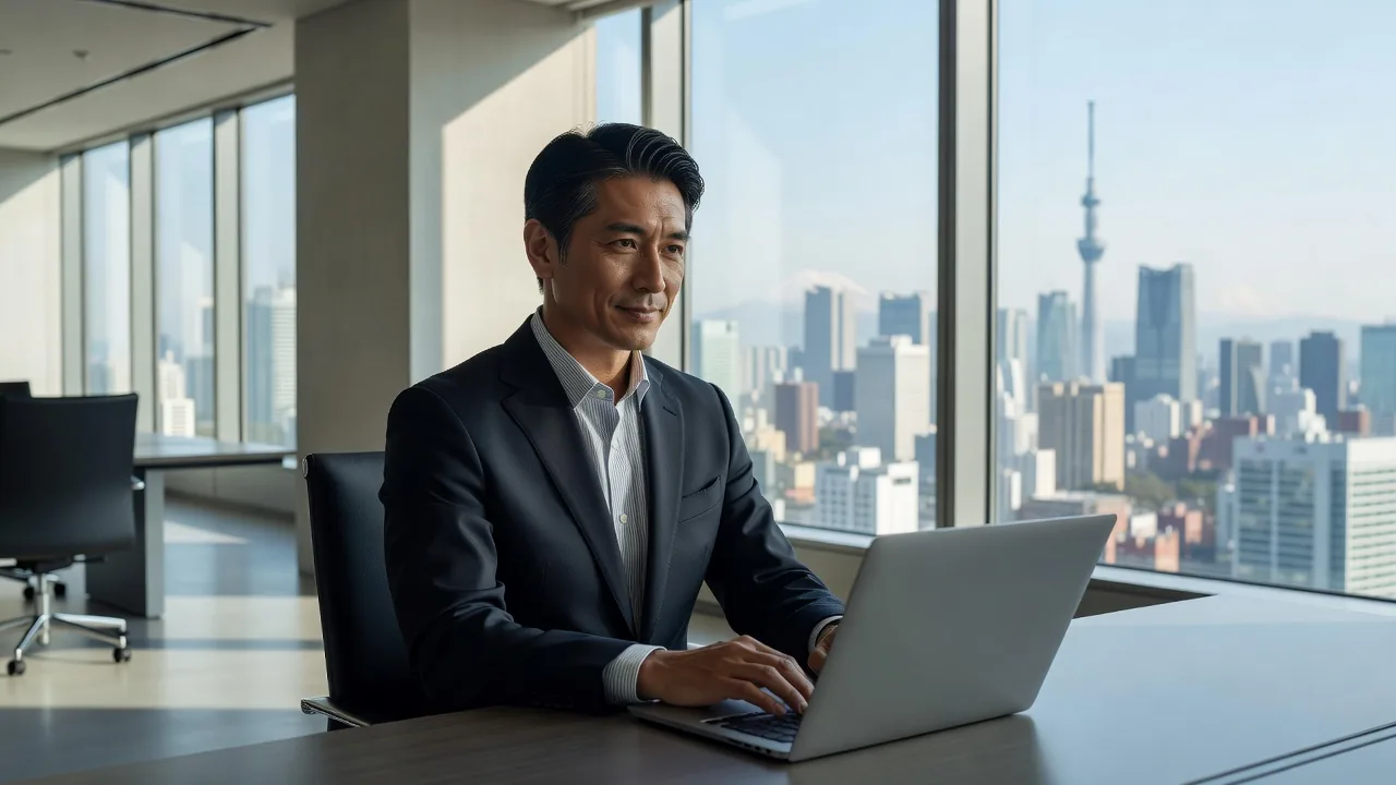 Japanese entrepreneur modern tokyo office