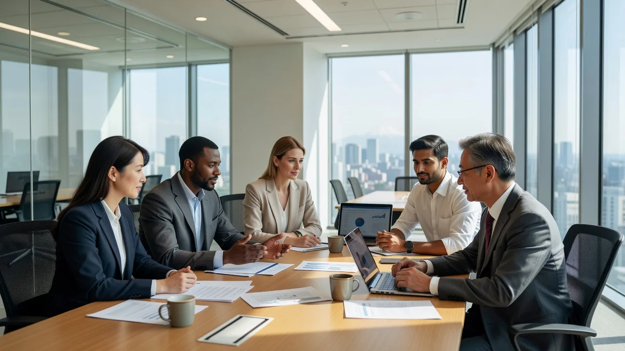 Professional team business meeting japan